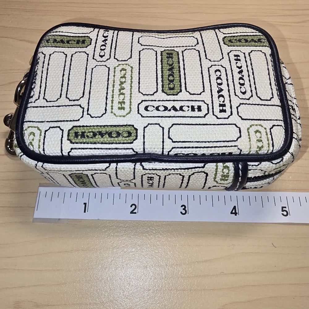 Rare Coach Mini Canvas Rectangular Pouch Off Whit… - image 2